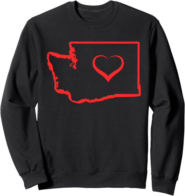 Heimatstaat Washington I Love Washington Heart Sweatshirt