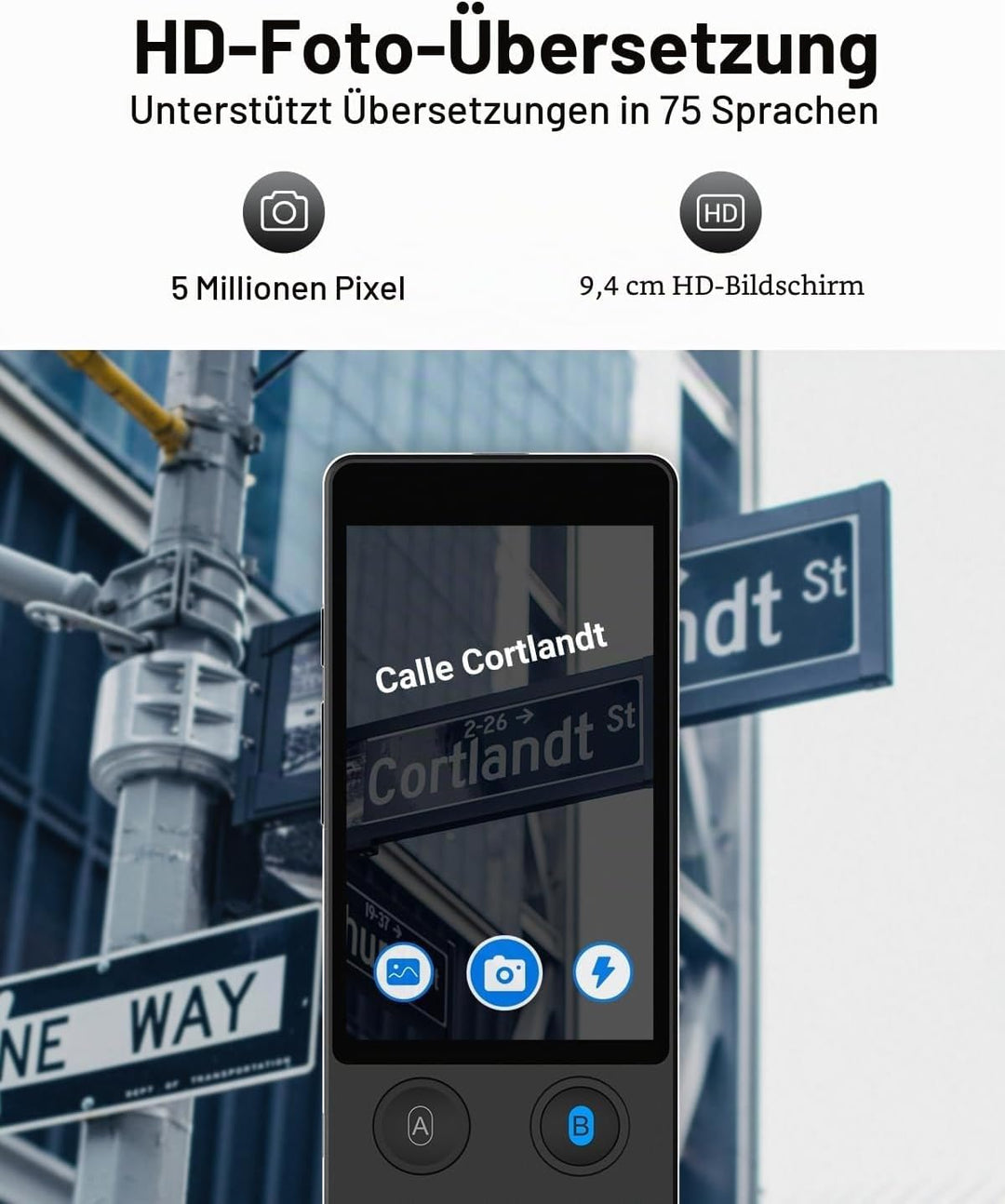 Xupurtlk Sprachübersetzer Gerät, Neu 2026 Übersetzungsgerät mit ChatGPT, KI Sprachübersetzer, W12 Ec