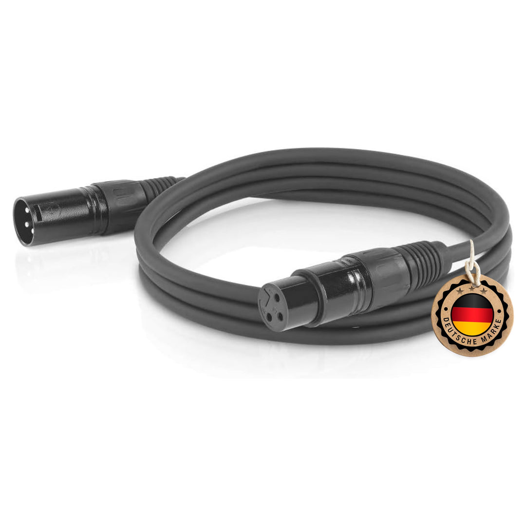 ETEC, XLR-Kabel, Mikrofon-Kabel, Stecker auf Buchse, XLR-Verbindungs-Kabel, schwarz, 20,0 m 20,0 m S