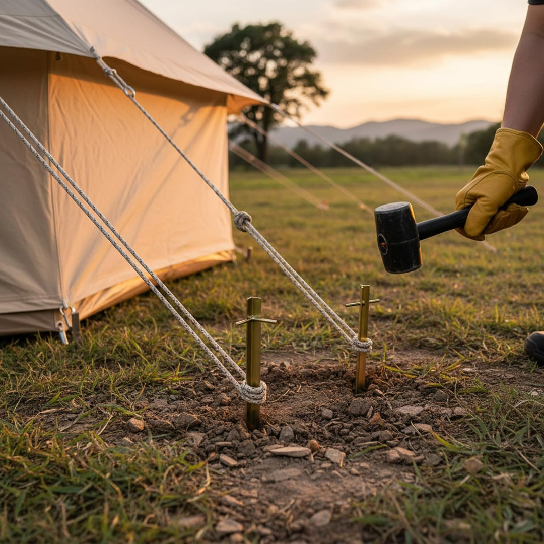 com-four® 8X Zelt-Heringe aus Stahl - Lange und robuste Erdnägel mit T-Profil für Camping und Outdoo