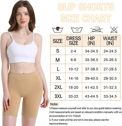 Damen Shorts Radlerhose Kurze, 3er Pack Anti Scheuern Unterhose für unter Kleider, Nahtlos Hohe Tail