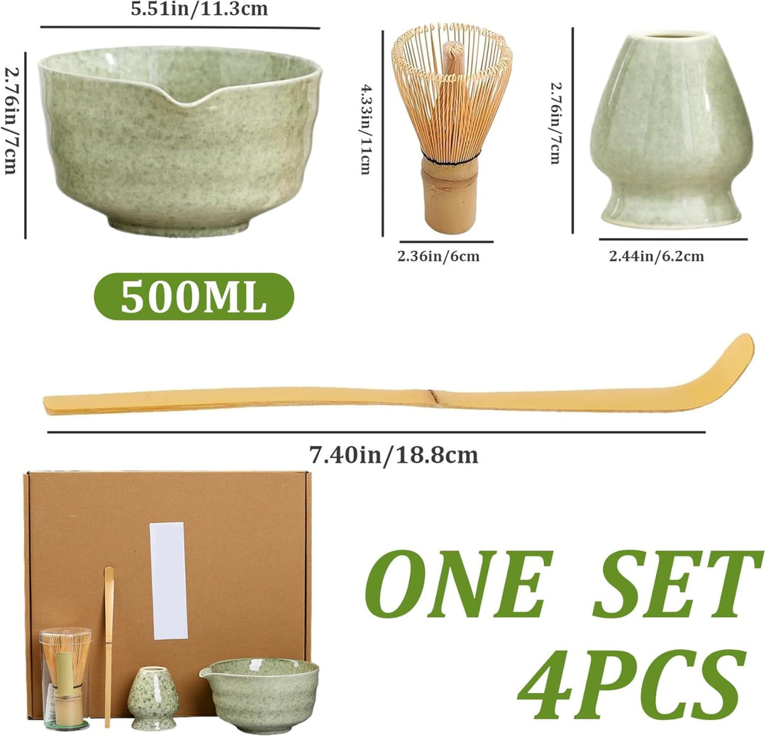 Matcha Whisk Set Ceramic Matcha Whisk wiederverwendbares Matcha Set Elegantes Matcha Kit enthält Mat