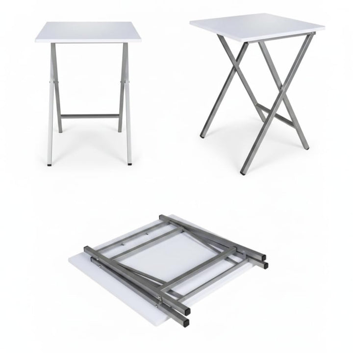 D'CASA dcasa Klapptisch, quadratisch, 48 x 48 x 65 cm, Weiss