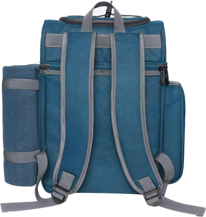 Hap Tim Picknick-Rucksack-Kühler für 2 Personen mit isolierter auslaufsicherer Kühltasche, Weinhalte