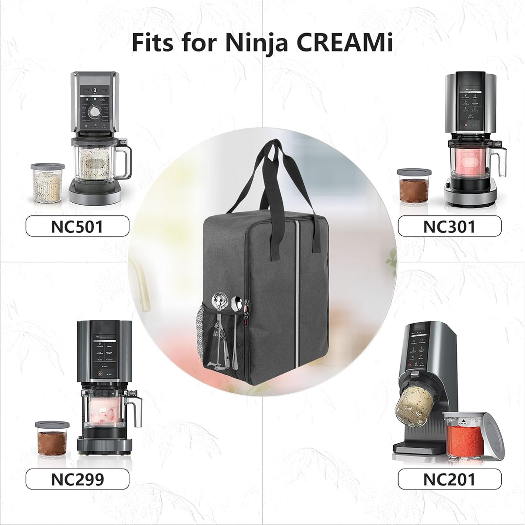 Ice Cream Maker Carrying Bag with Handle, Waterproof Dustproof Storage Bag Compatible with Ninja Cre