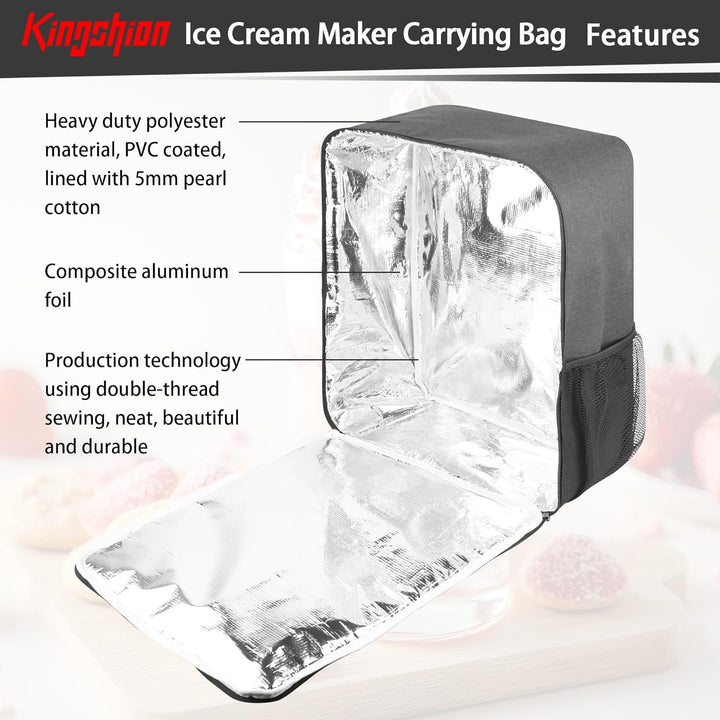 Ice Cream Maker Carrying Bag with Handle, Waterproof Dustproof Storage Bag Compatible with Ninja Cre