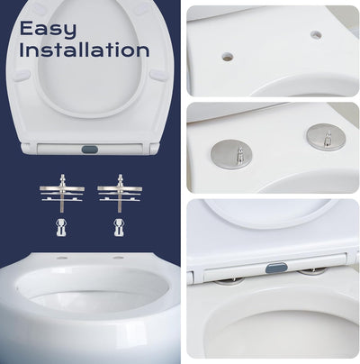 SAMODRA Premium Toilettendeckel O-Form,WC Sitz mit Absenkautomatik,Weiss Klodeckel mit Quick-Release