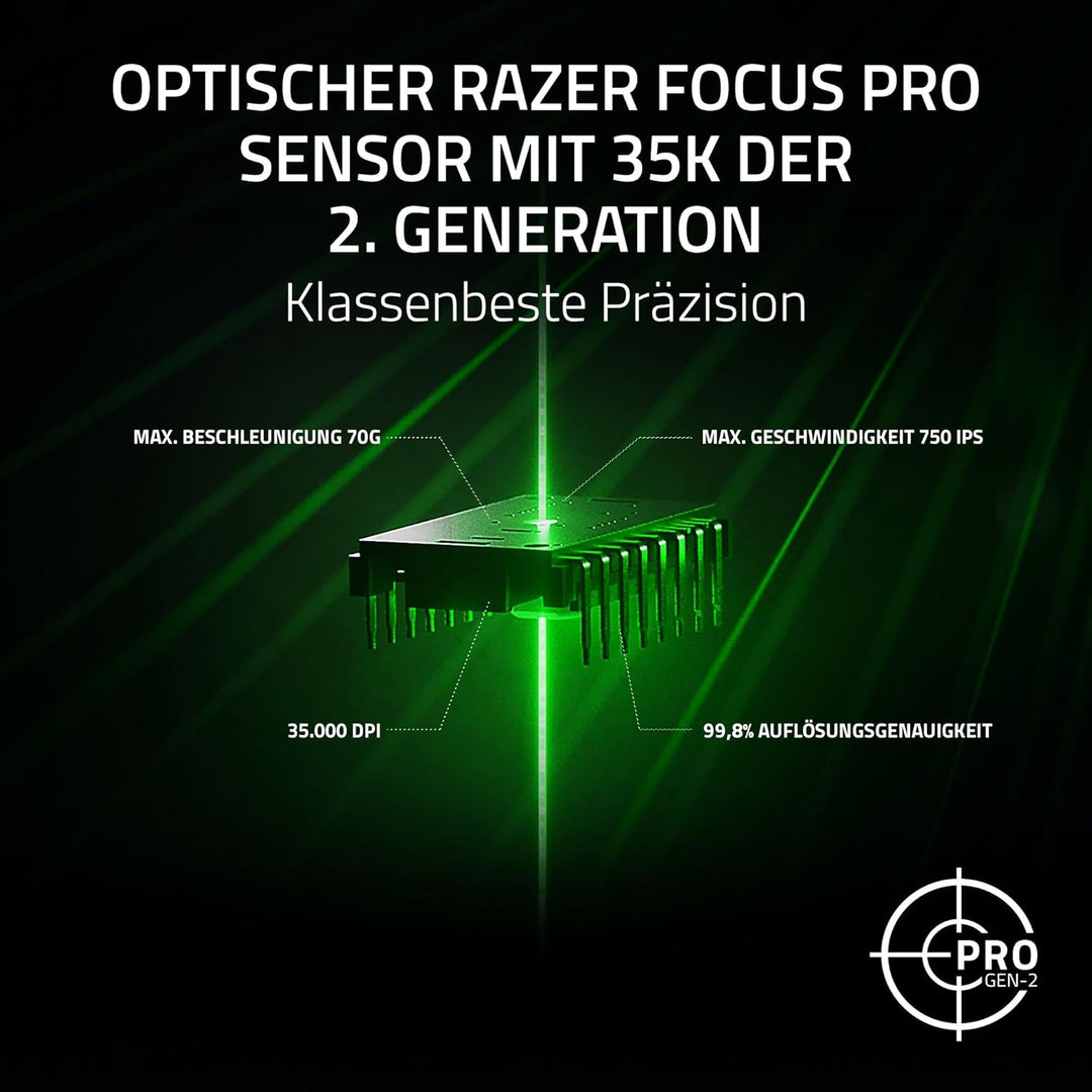 Razer Basilisk V3 Pro 35K Phantom White - Anpassbare kabellose ergonomische RGB Gaming-Maus - optisc
