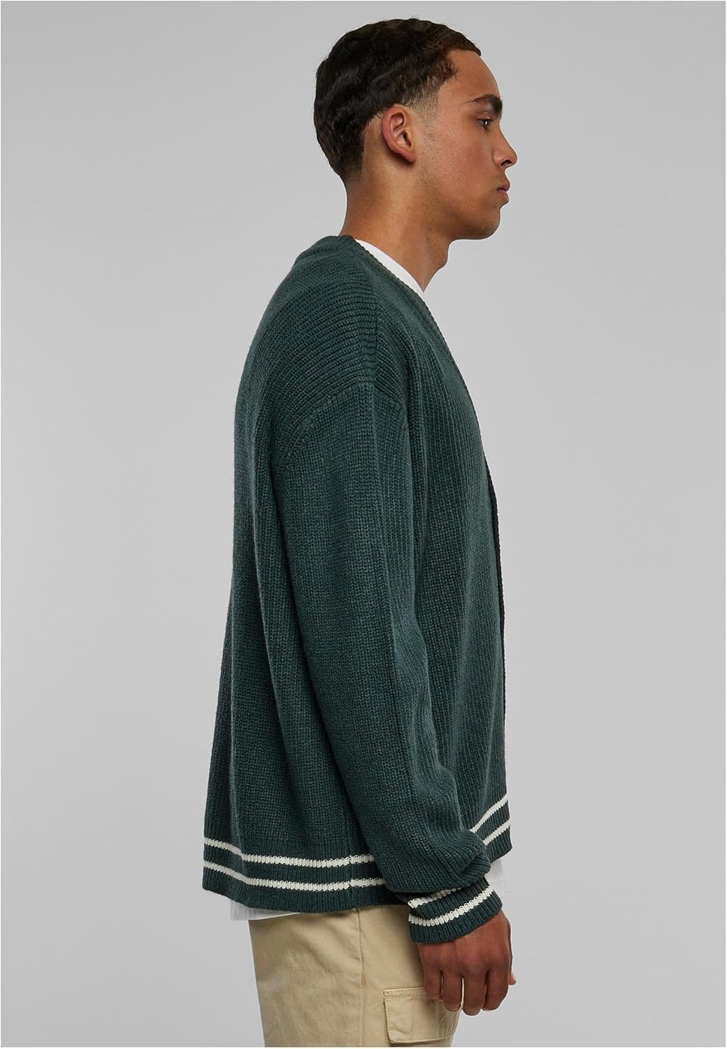 Urban Classics Sporty Boxy Cardigan, modische Herren Strickjacke in Oversize Fit Passform, erhältlic