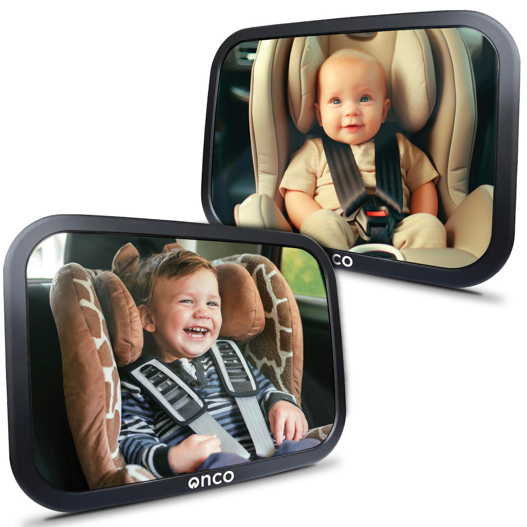 Onco 360° Baby Autospiegel (2er-Pack) - Zweifach Preisgekrönter Auto Spiegel für Baby Rücksitz, 100%