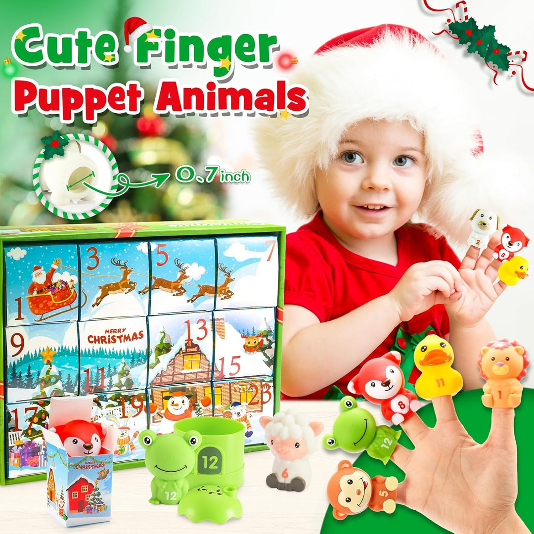 HappyGoLucky Adventskalender Kinder 2023, 24 Überraschungen Baby Geschenk Montessori Lernspielzeug W