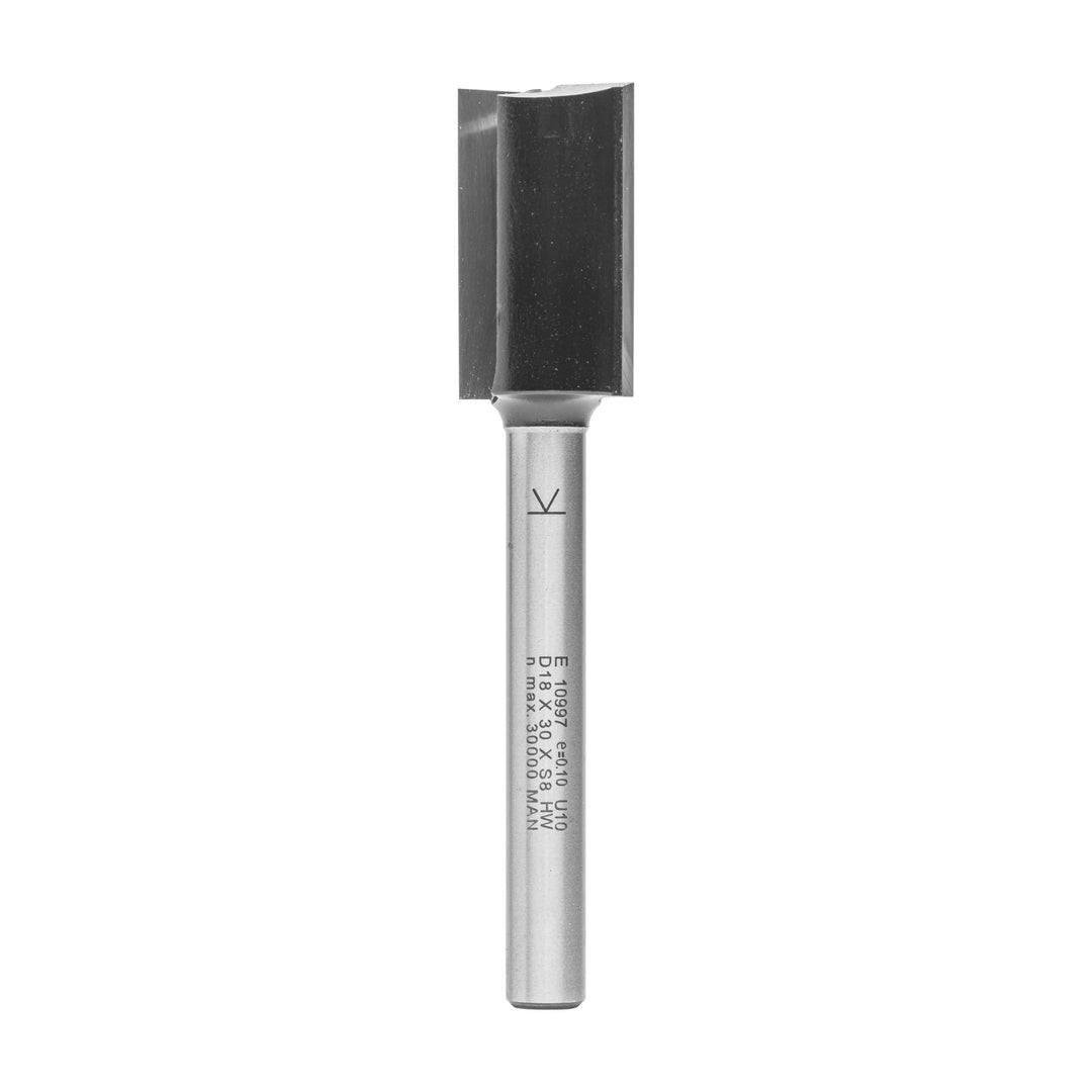 ENT 10997 Nutfräser HW, Schaft (S) 8 mm, Durchmesser (D) 18 mm, NL 30 mm, SL 58 mm, GL 90 mm, mit Ha