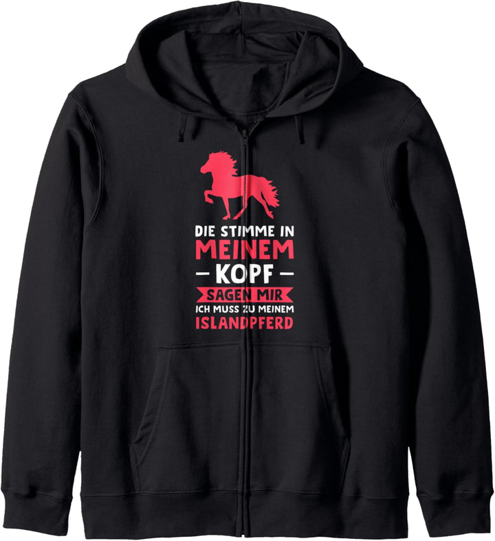 Ich muss zu meinem Islandpferd Reiten Isländer Kapuzenjacke