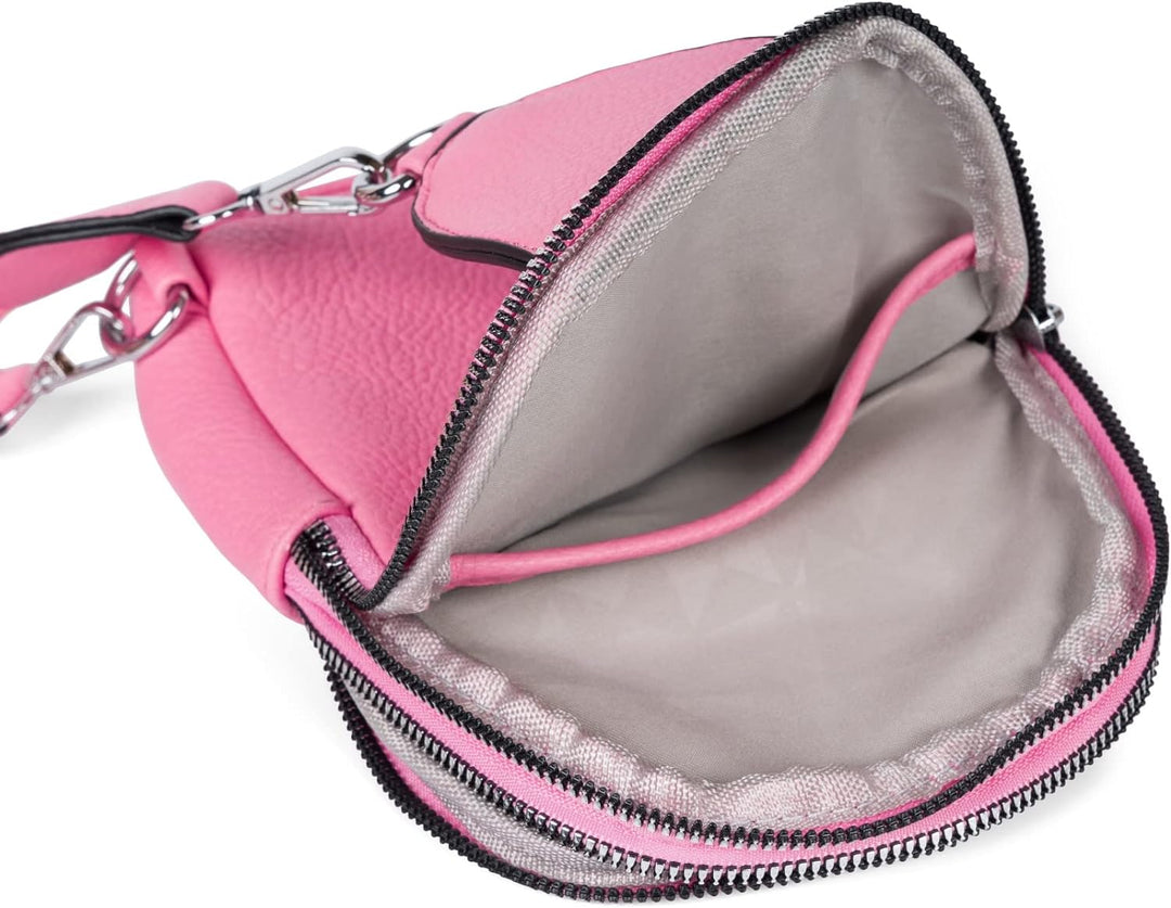 styleBREAKER Damen One Shoulder Rucksack, gemusterter Schultergurt, Einfarbige Crossbody Bag, Cityru