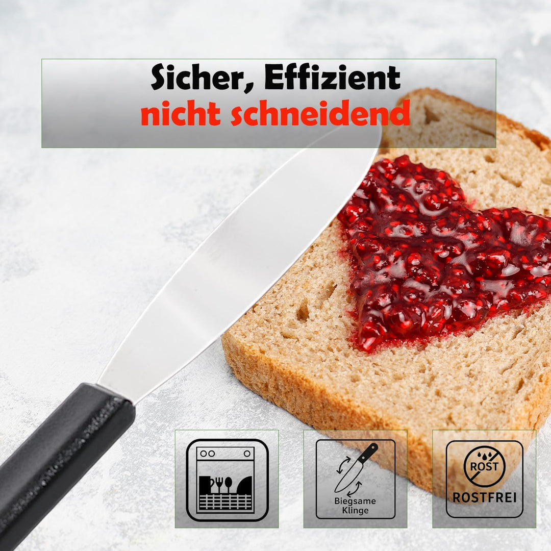 Kerafactum Küchen-Set mit Teigverteiler aus Edelstahl & Aufstrichmesser | Zubehör für Frühstück & Ba