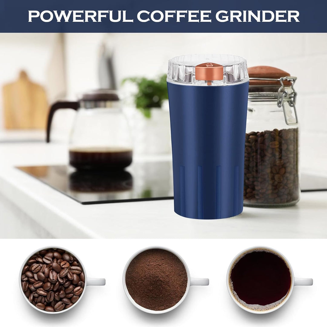 Vegena: Elektrische Kaffeemühle, Gewürzmühle, 300W, Edelstahlklinge, für Kaffeebohnen, Gewürze, Kräu
