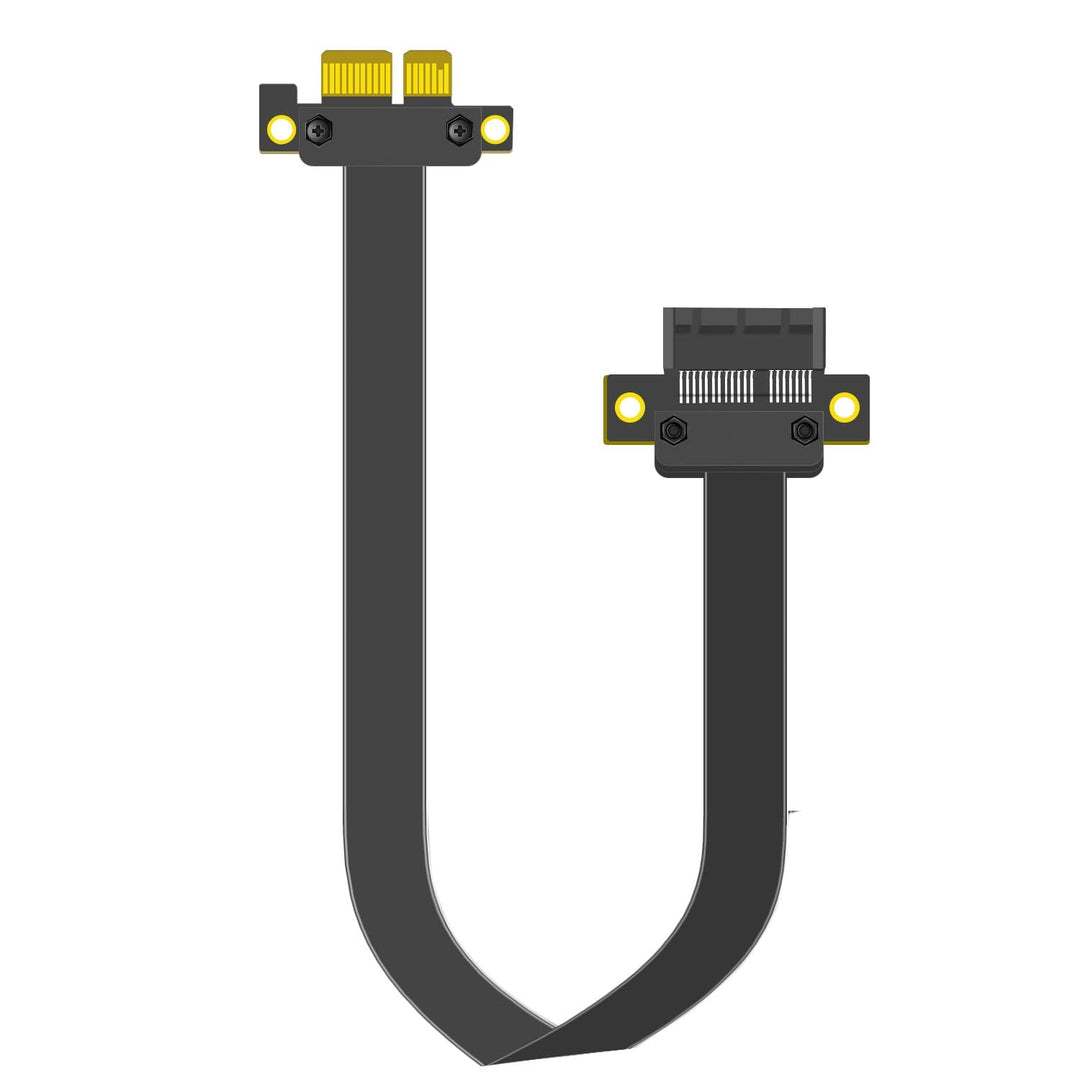 GLOTRENDS 300mm PCIe 3.0 X1 Riser Kabel (Dual Straight Angle) für PCIe WiFi Karte, M.2 PCIe Karte, F