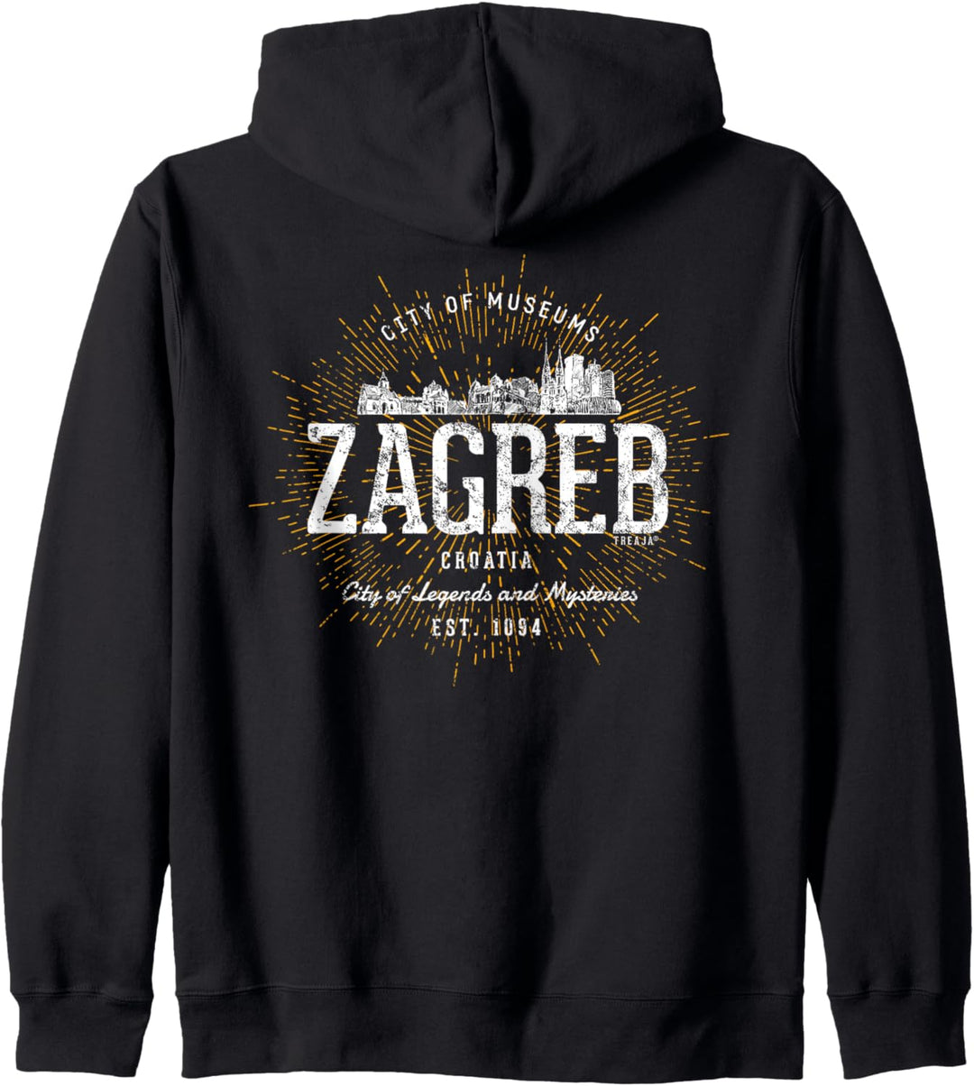 Kroatien Vintage Zagreb Retro Kapuzenjacke