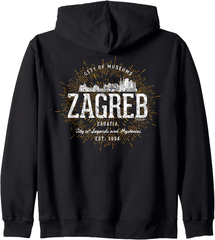 Kroatien Vintage Zagreb Retro Kapuzenjacke