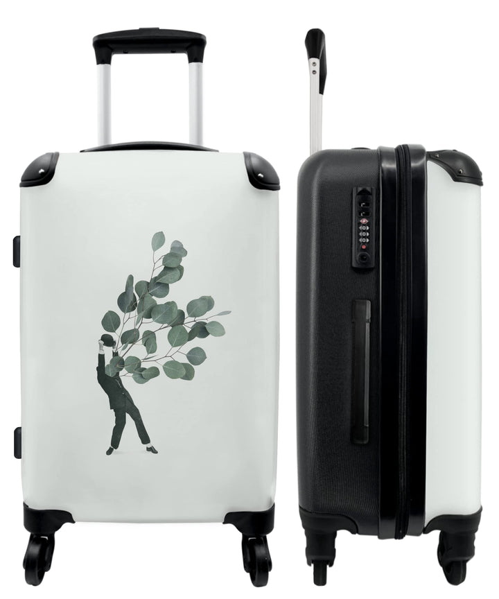 Koffer gross Trolley Rollkoffer Reisekoffer mit 4 Rollen Fotokoffer - Abstrakt - Mann - Pastell - De