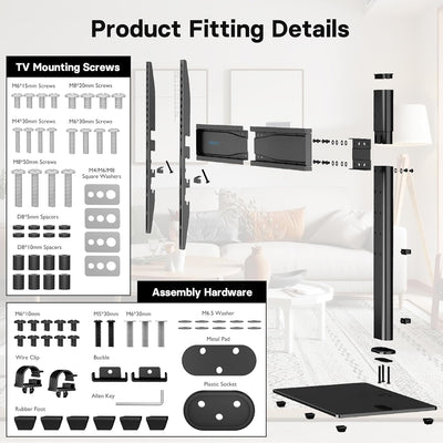 BONTEC TV Standfuss TV Ständer Standfuss für 32-65 Zoll LCD LED OLED Plasma Flach & Curved Fernseher