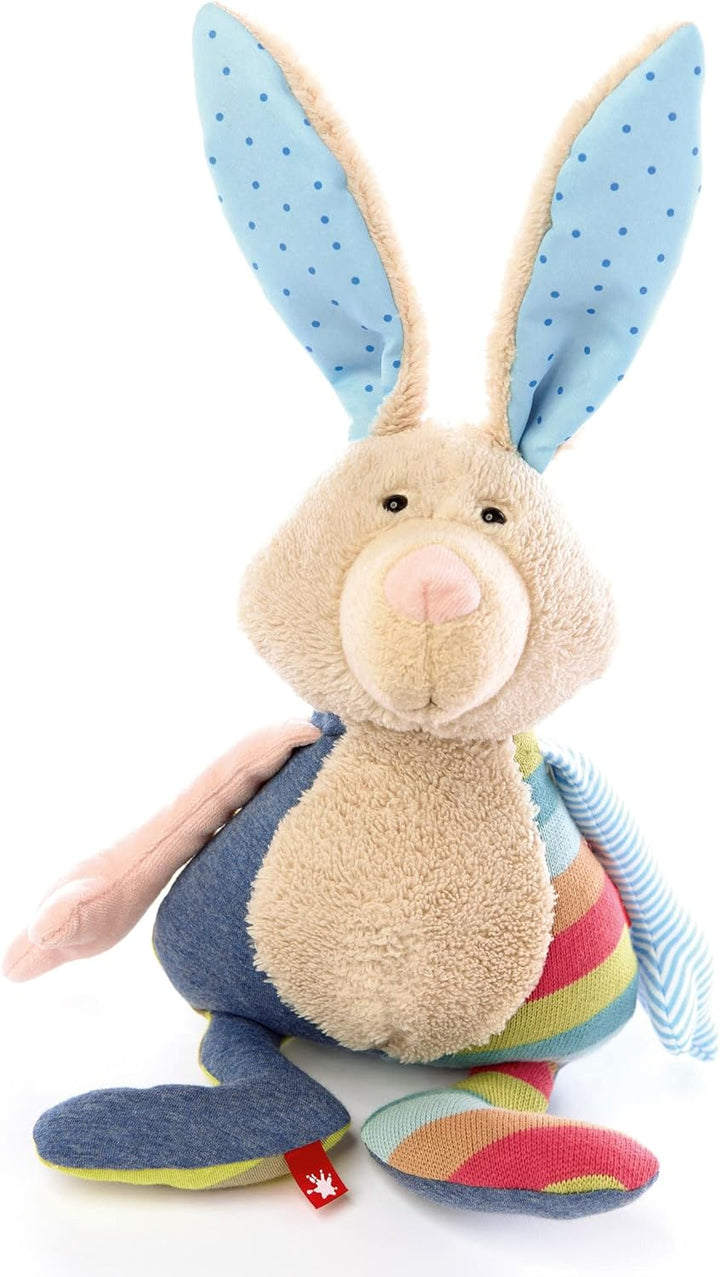 sigikid 39851 Patchwork Stofftier, Mehrfarbig/Hase, Mehrfarbig/Hase