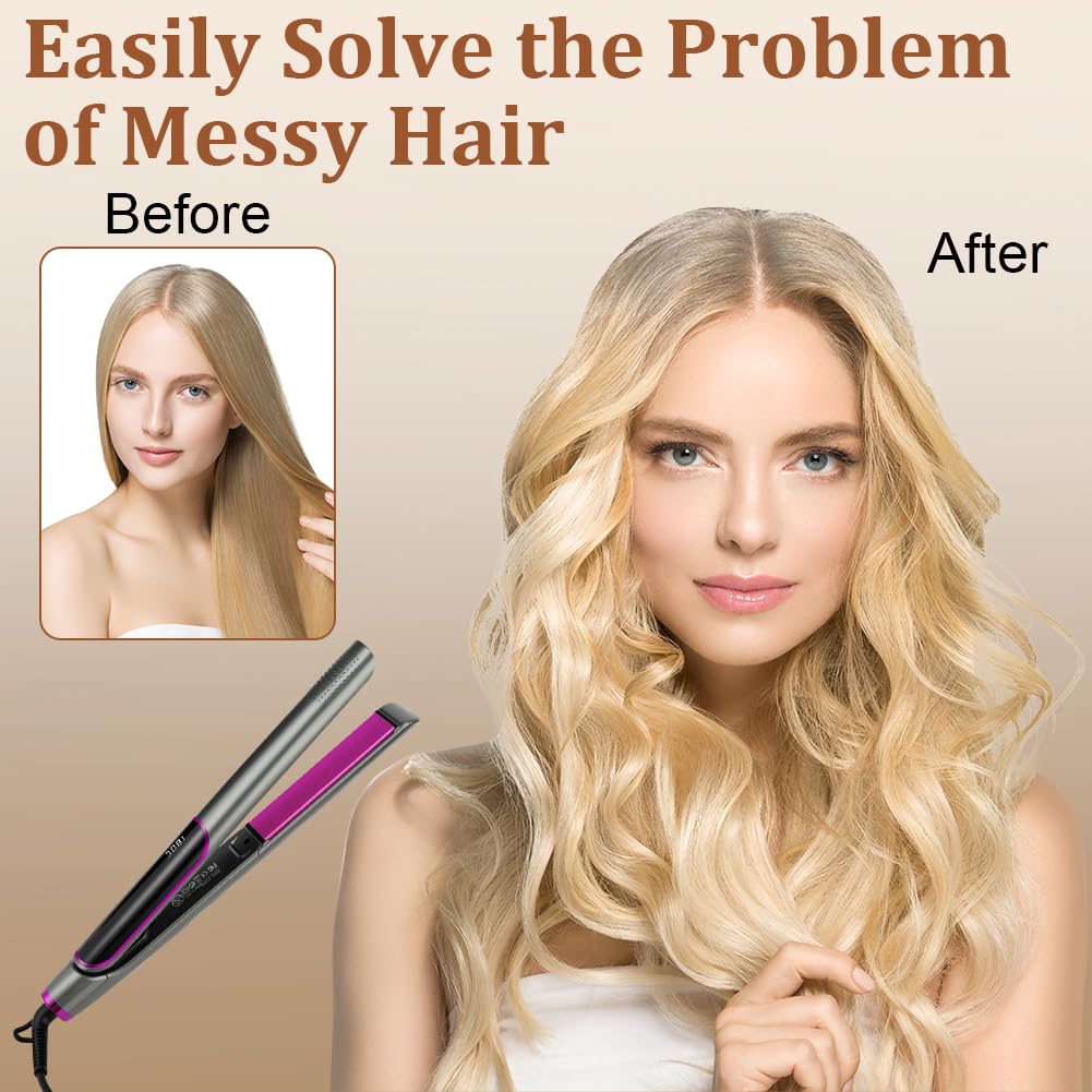 LOPHE Glätteisen, 2 in 1 Haarglätter Locken und Glätten, Glatteiseisen Hair Straightener, Anti-Frizz
