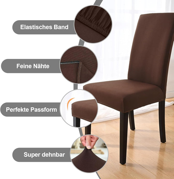 Yugarlibi Stuhlhussen 4er Set Stretch Stuhlhussen Schwingstuhl Elastische Hussen Stuhlbezug Abnehmba