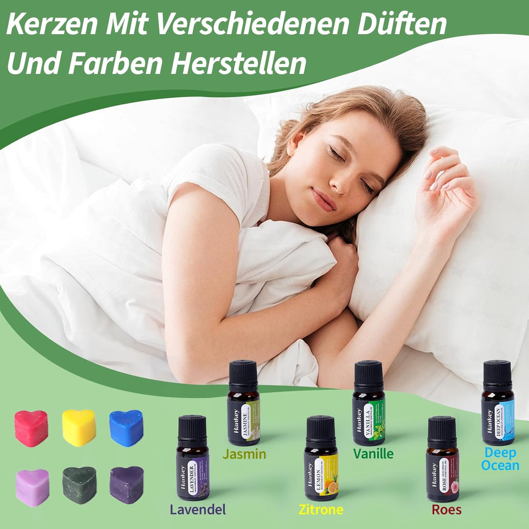 Aeraroma Kerzen Selber Machen Set, Kerzenherstellung Kit Zubehör, Duftkerze Geschenke Set mit 600g W
