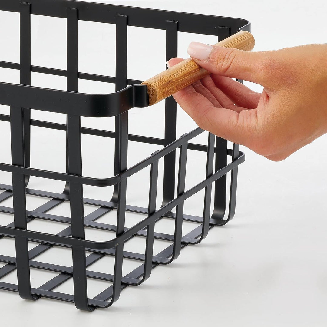 mDesign Allzweckkorb aus Metall – Aufbewahrungskorb für Küche, Vorratskammer etc. – kompakter und un