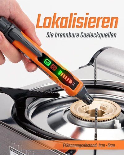 Gasmelder, TopTes PT177 Gaslecksuchgerät mit Akustischem und Visuellem Alarm, Gasdetektor zum Auffin