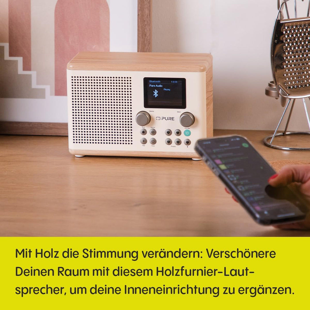 Pure Classic H4 Digitales Küchenradio (DAB+/FM, Bluetooth, USB, AUX, Küchentimer, Wecker) Weiss, Wei
