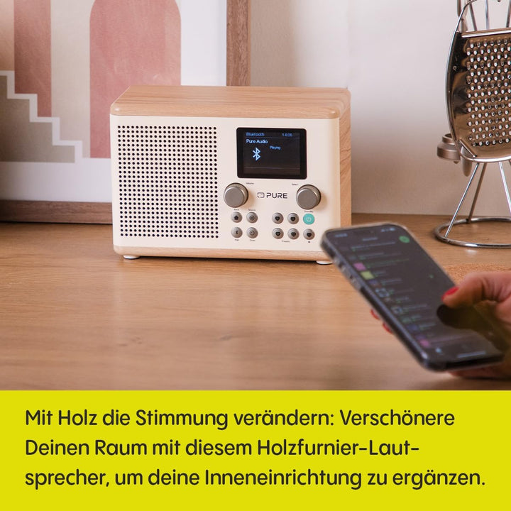 Pure Classic H4 Digitales Küchenradio (DAB+/FM, Bluetooth, USB, AUX, Küchentimer, Wecker) Weiss, Wei