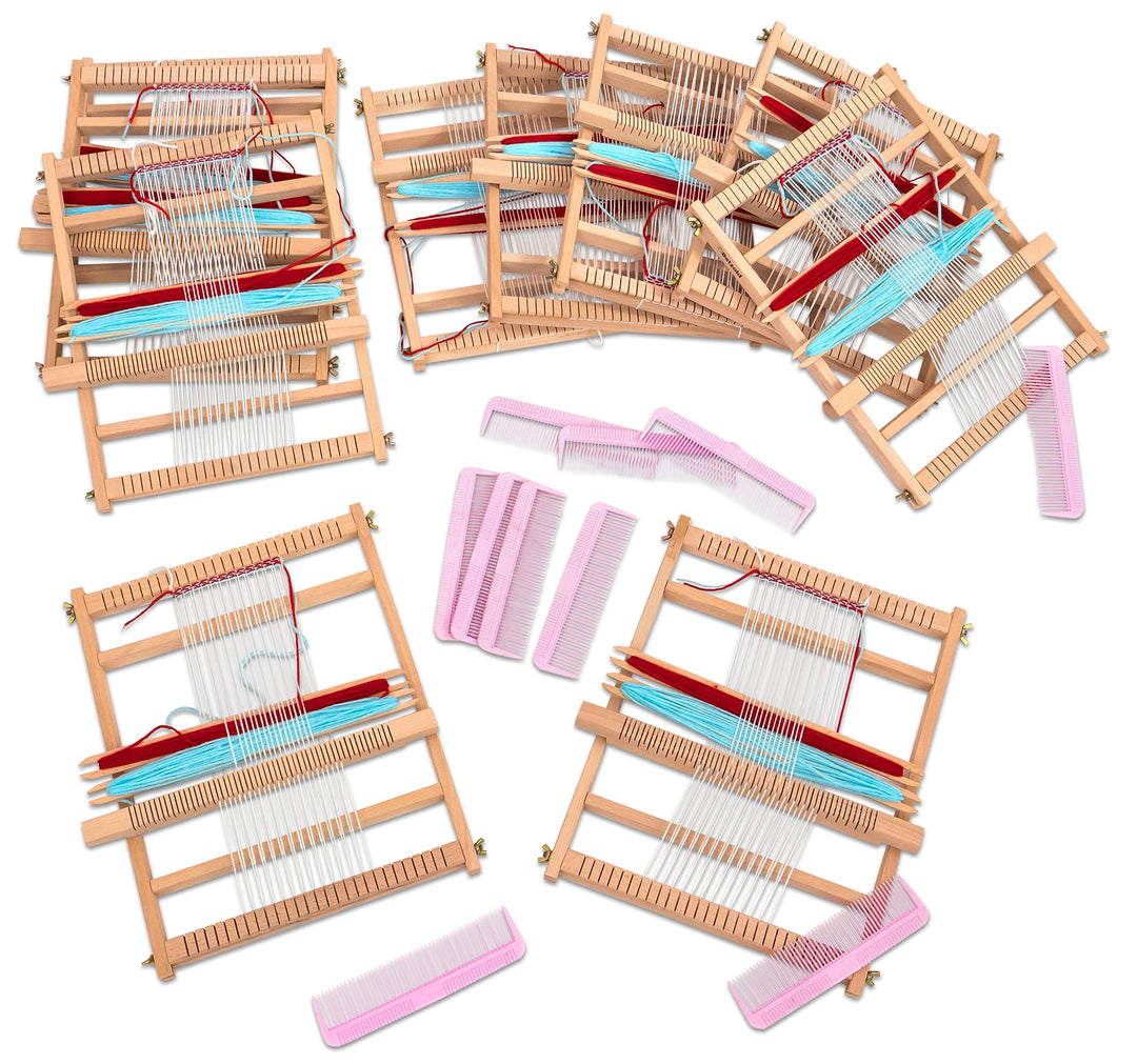 Betzold - Webrahmen-Set mit 10 grossen Holzwebrahmen 30 x 40 cm - Webkasten NoColor, NoColor