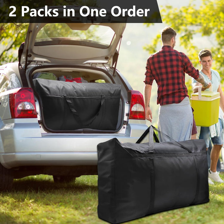 2er Pack 180L Extra Grosse Aufbewahrungstaschen, 600D Oxford Schwere Tragetaschen mit Reissverschlüs