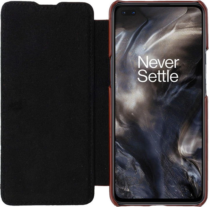 STILGUT Book Case entwickelt für OnePlus Nord Hülle aus Leder zum Klappen, Klapphülle, Handyhülle, L