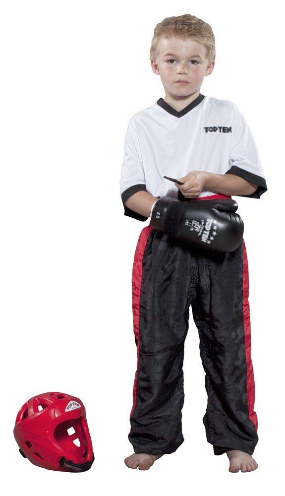 TOP TEN Kickboxhose „Classic“ S Schwarz - Rot, S Schwarz - Rot