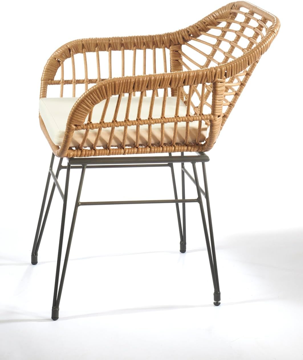 Kobolo Esszimmerstuhl Retro, 2er Set, 59x62x82 cm, braun, Gartenstuhl, Metallstuhl im Retro-Look mit