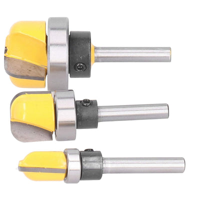 3pcs 6mm Shank Round Nose Router Bits Set Hochfester Core Box Router Bit Holzbearbeitung Fräswerkzeu