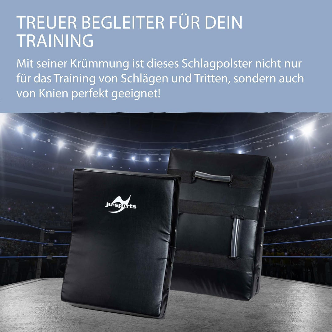 Ju-Sports Schlagpolster Kampfsport Curved I Pratze aus Kunstleder zum Trainieren von Kicks im Taekwo