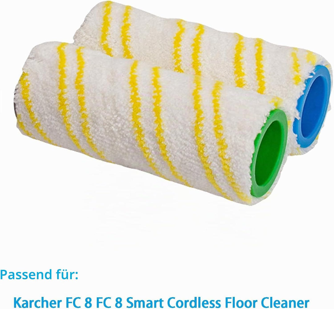 Ersatzrollen Zubehör für Kärcher FC 8 FC8 Smart Cordless Bodenreiniger Mikrofaser Rollen Staubsauger