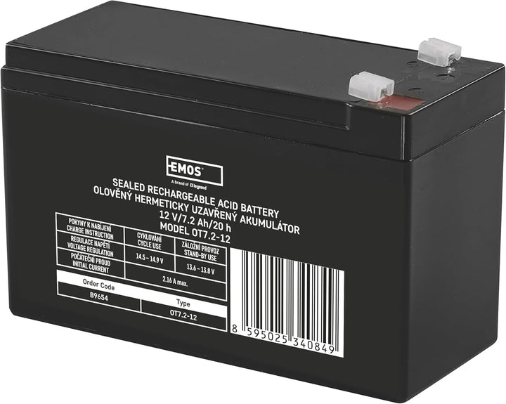 EMOS Wartungsfreier Bleiakku/Bleiakkumulator für USV-Anlagen, Notbeleuchtung, Alarmsysteme, Brandmel