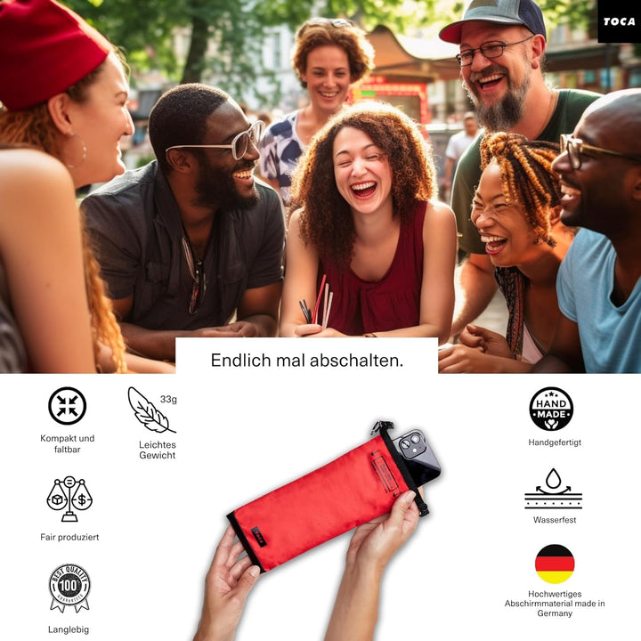 TOCA No Signal Sleeve - RFID-Blocker & Anti-Tracking Faraday-Tasche, Datenschutz Handy-Hülle, EMF Ab