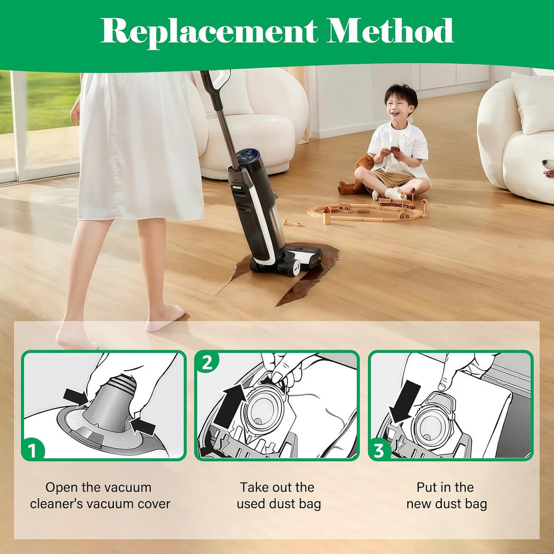 12 Stück Staubbeutel für Vorwerk Kobold VB100,Staubsaugerbeutel,Mit 3 Motorfiltern, 1 Bürsten, Staub