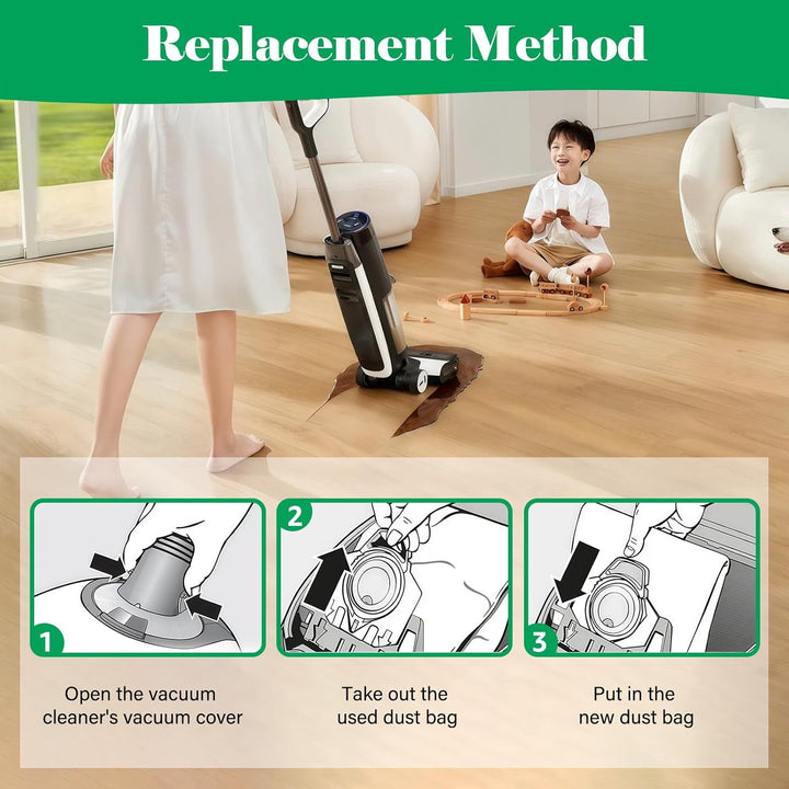 12 Stück Staubbeutel für Vorwerk Kobold VB100,Staubsaugerbeutel,Mit 3 Motorfiltern, 1 Bürsten, Staub