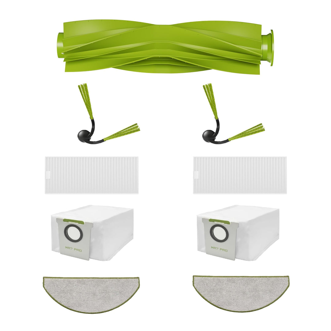 MONSGA Staubsauger Roboter, Zubehörset (Bürstenwalze x1, Seitenbürsten x2, HEPA-Filter x2, Staubbeut
