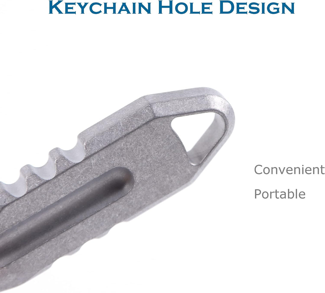Hamans Tragbarer Mini-Schlüsselanhänger aus Titan, EDC (grau), Grau