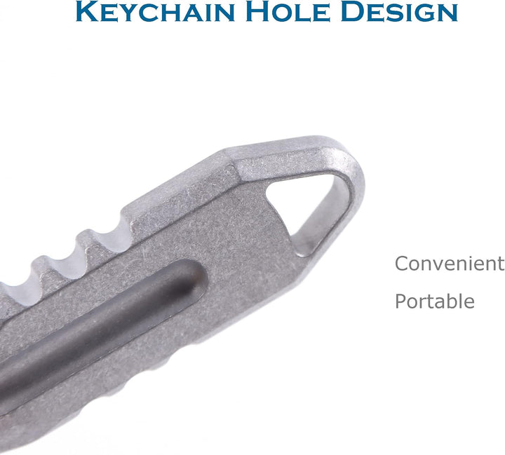 Hamans Tragbarer Mini-Schlüsselanhänger aus Titan, EDC (grau), Grau