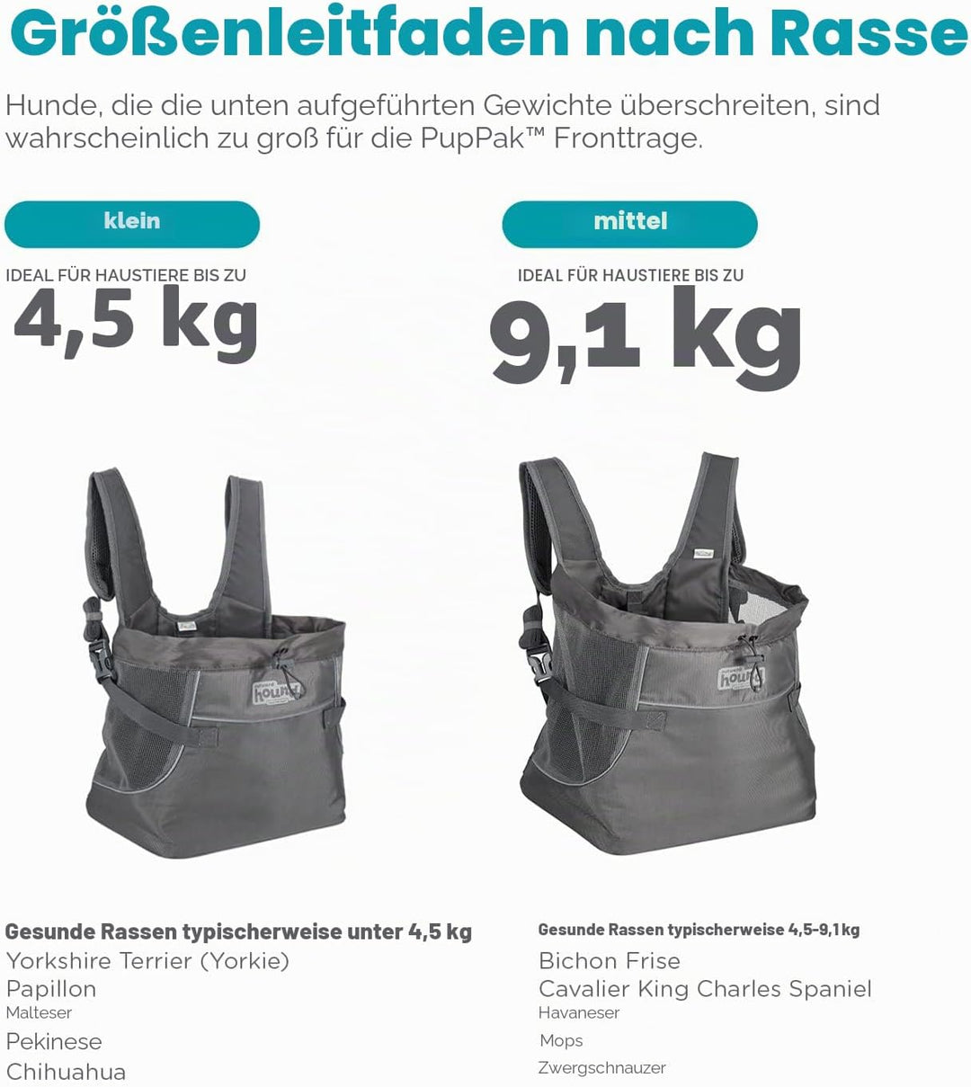 Outward Hound PupPak Hunde-Tragetasche, Grösse M, Grau PupPak Frontträger Medium grau, PupPak Frontt
