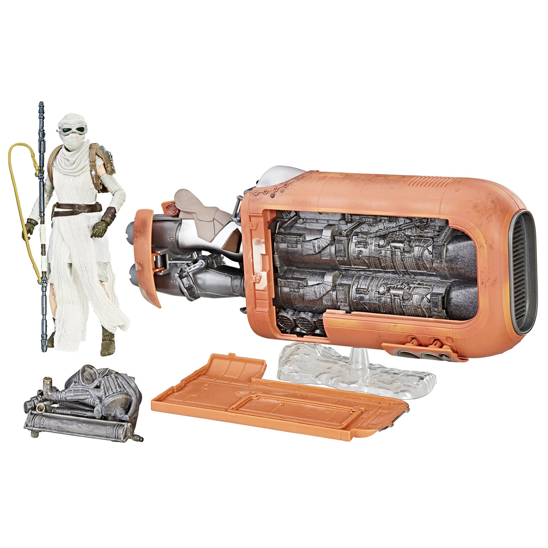 Star Wars The Black Series Rey 's Speeder (Jakku) und Figur